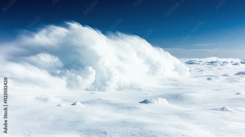 Winter storm and wind visibility, A vast, snowy landscape under a clear blue sky, featuring dramatic snow drifts and swirling clouds in the distance. Winter storm and wind visibility, A vast, snowy landscape under a clear blue sky, featuring dramatic snow drifts and swirling clouds in the distance.