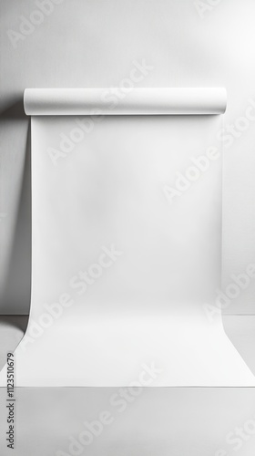 White Paper Roll in Warehouse for Photography Studio Background Generative AI photo