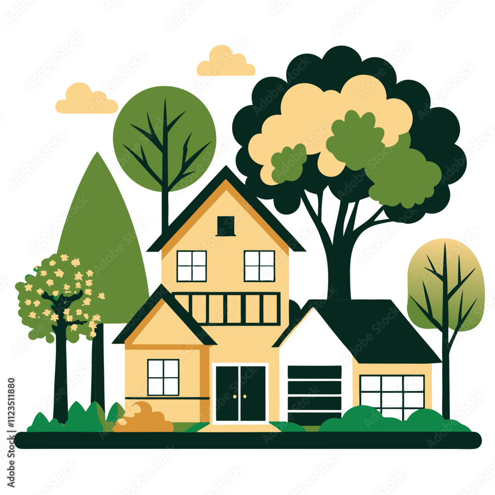 Fototapeta premium house and trees