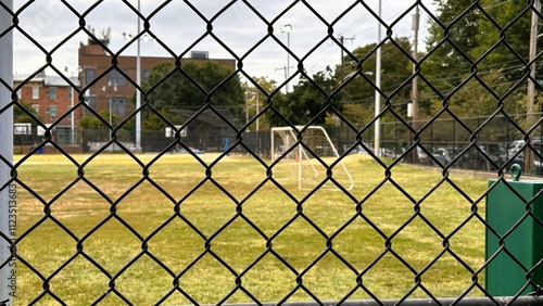 Fußballfeld hinter einem Zaun / soccer pitch behind a fence