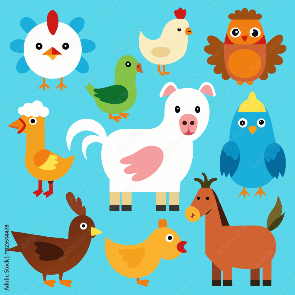 Naklejka premium set of funny animals