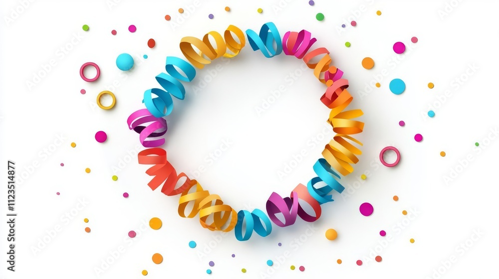 Obraz premium Colorful decorative circle with playful elements.