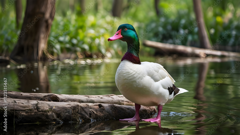 Obraz premium duck in the park ai generative