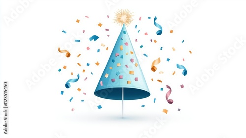 Colorful party hat with festive decorations.