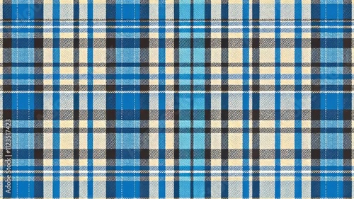 Plaid Seamless Pattern - Blue Tartan Checks, Fall Flannel, Madras Prints, Wool Lattice, Ekoše photo