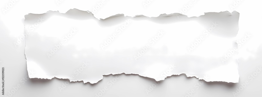 Naklejka premium White Paper with Torn Edges: Minimalist Design Material for Creative Projects