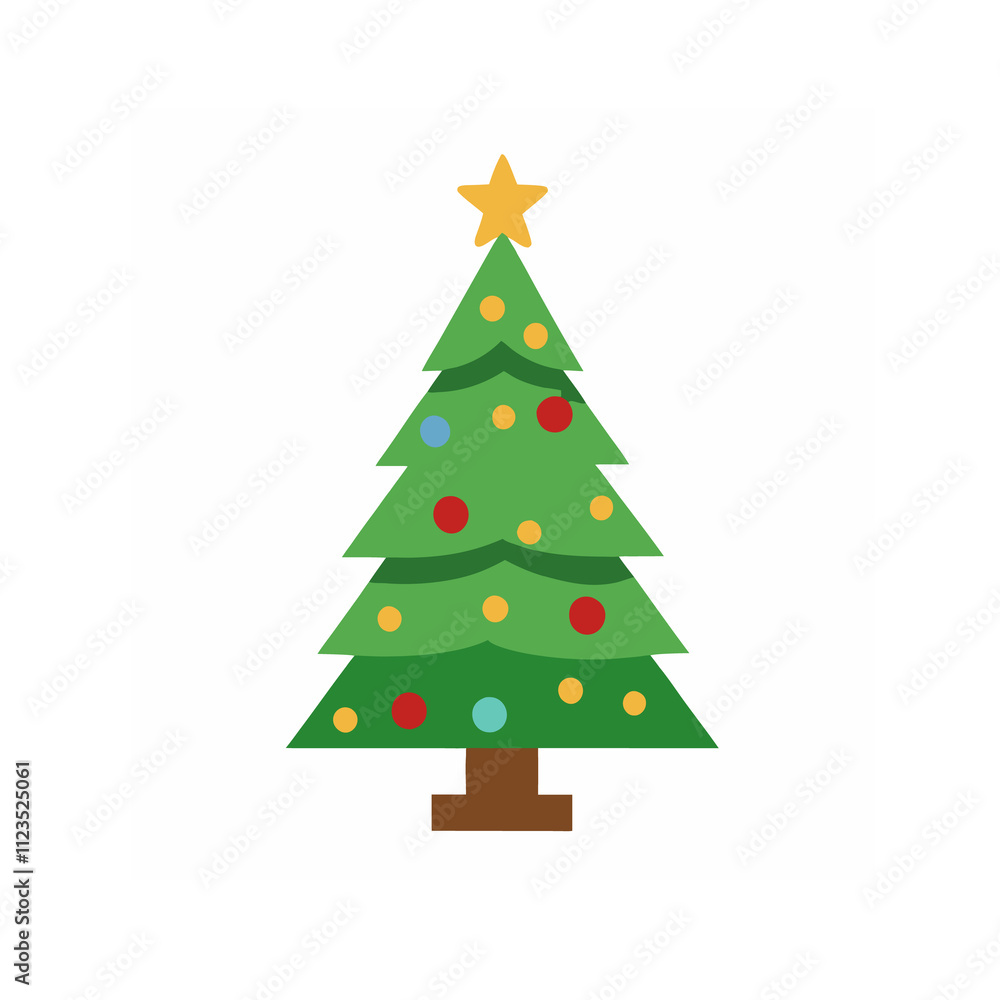 Fototapeta premium A Christmas tree vector with a white background