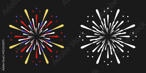 fireworks on the black background