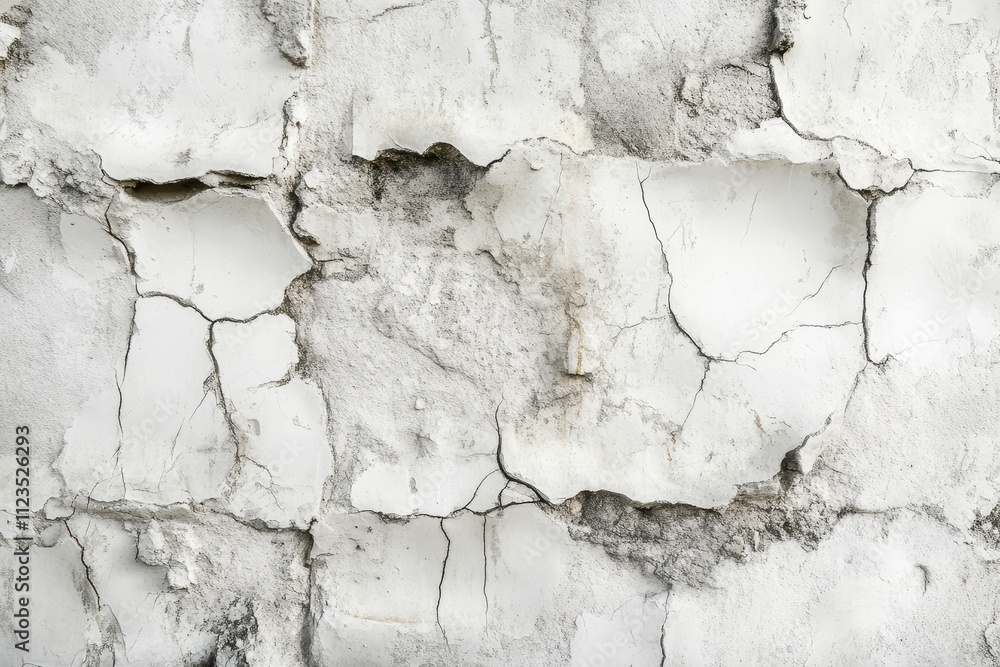Obraz premium Cracked and Weathered White Wall Texture