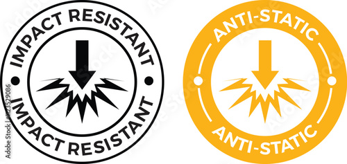 Anti static badge logo design. Suitable for safety from electricity, remove surface charge and information photo