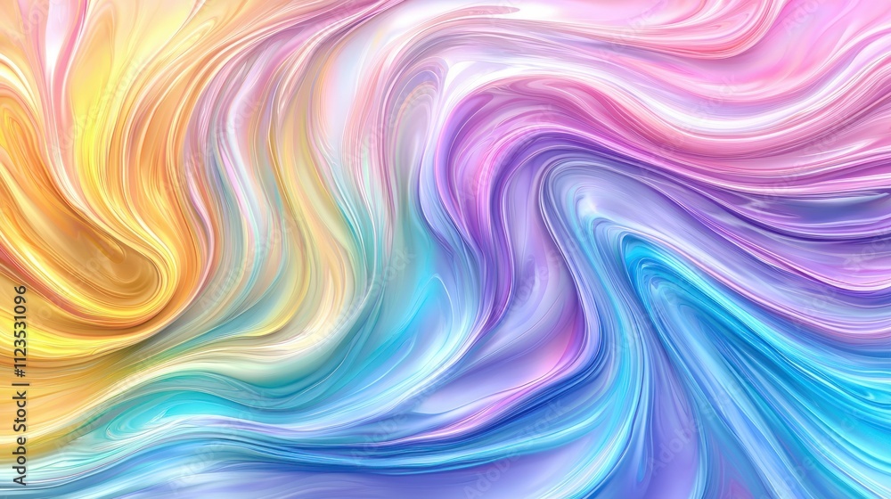 Obraz premium Abstract swirls of pastel colors creating a fluid design.