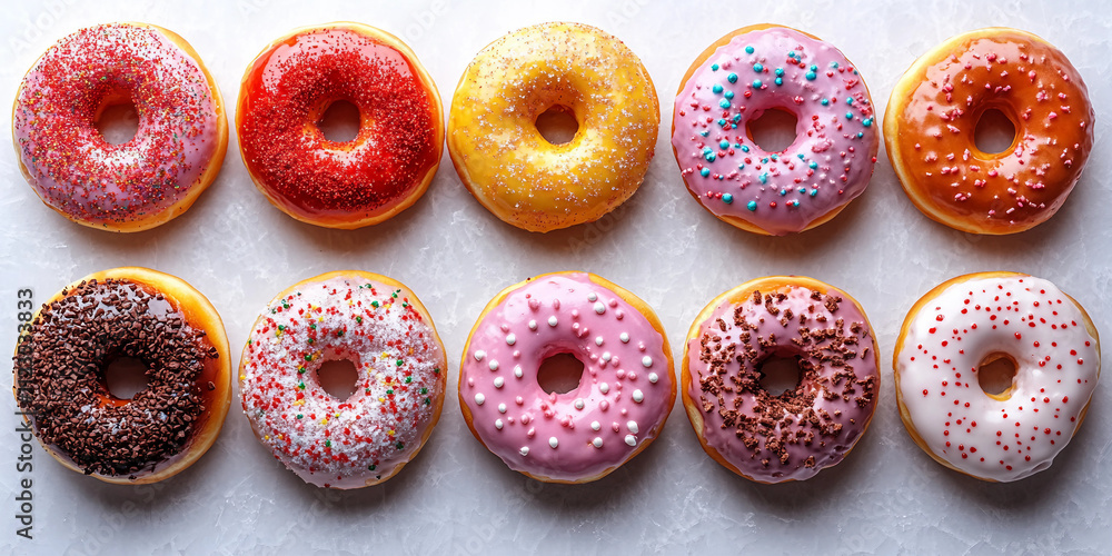 donuts on white donuts on white