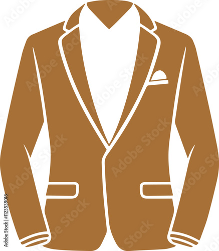 Suit icon isolated on white background vector art grooms jacket outfit men blazer symbol simple silhouette.