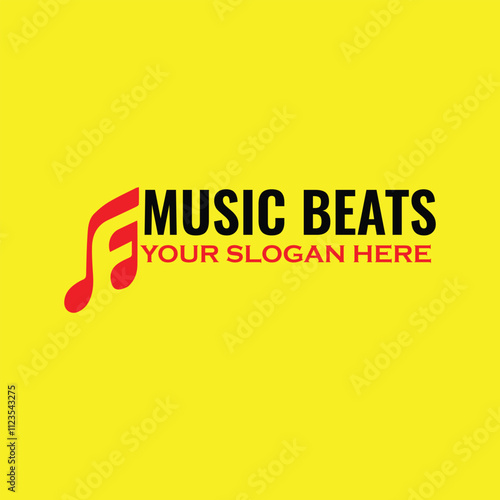 musical beats logo design vector