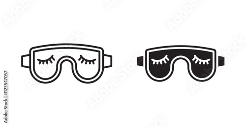 Eye mask Filled flat icons set for apps and web ui designs.