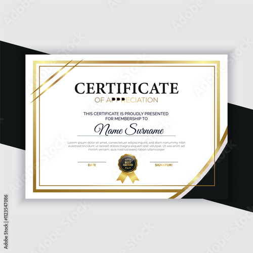 Creative Modern New Certificate Design Template