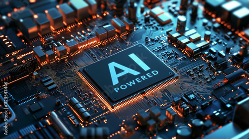 Artificial Intelligence on processor in computing system, AI powered technology, machine learning innovation