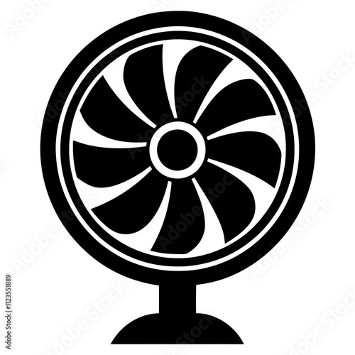 A simple electric fan silhouette clipart illustration, Fan vector art design isolated, vector illustration design