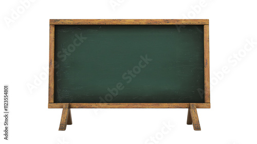 A vintage chalkboard with a wooden frame, suitable for educational or decorative use. photo