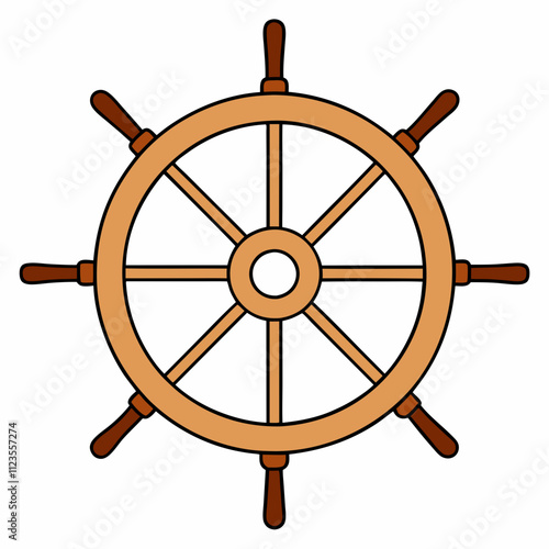 Steering wheel silhouette clipart illustration, Ship wheel vector art design isolated, vector illustration design