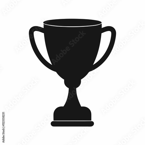 Trophy cup silhouette clipart illustration, Award cup vector art design isolated, vector illustration design