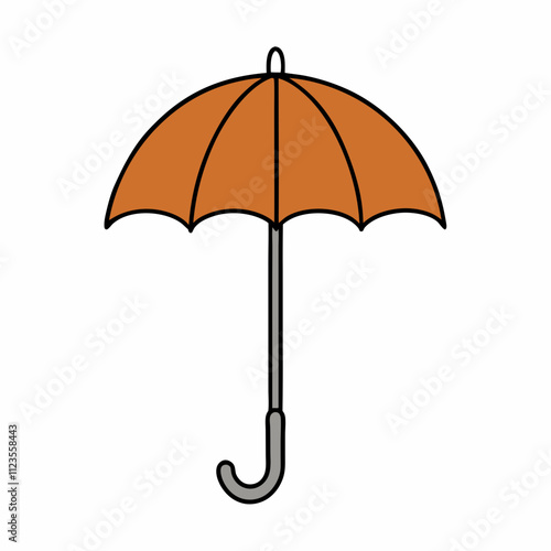 Umbrella silhouette clipart illustration, Umbrella vector art design isolated, vector illustration design