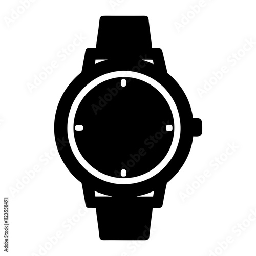 Hand watch silhouette clipart illustration, watch vector art design isolated, vector illustration design