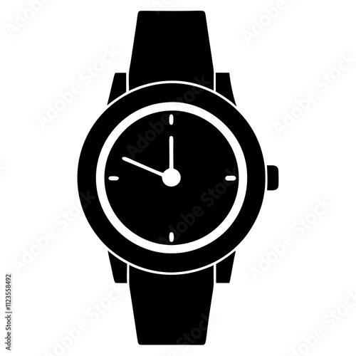 Hand watch silhouette clipart illustration, watch vector art design isolated, vector illustration design
