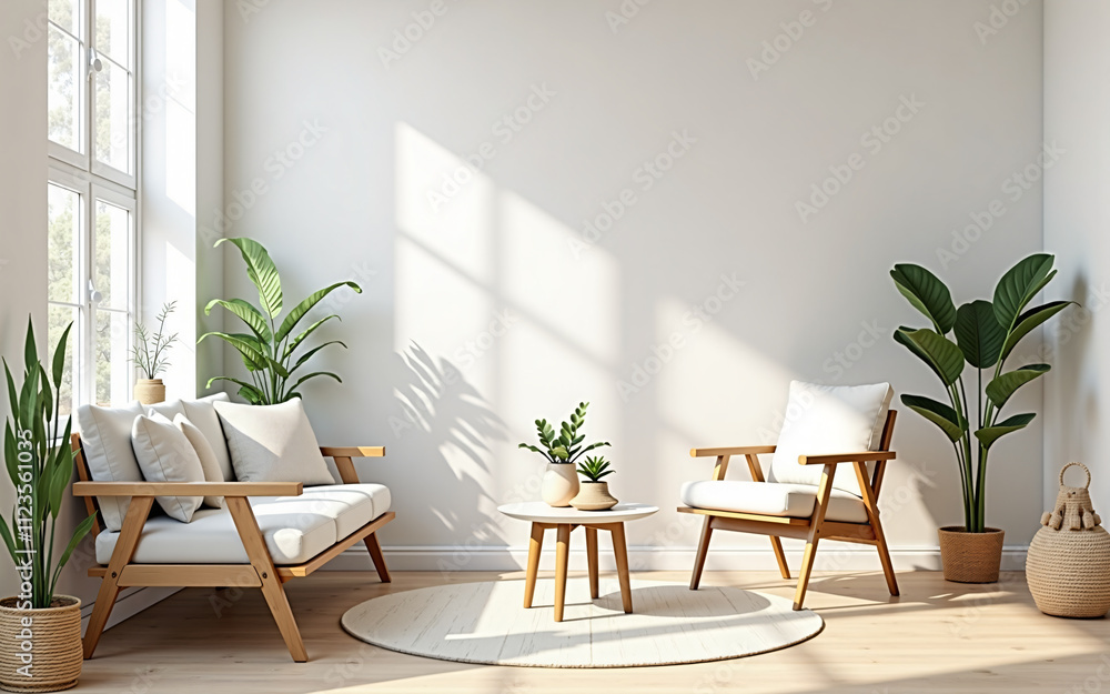 Fototapeta premium Modern Scandinavian Living Room