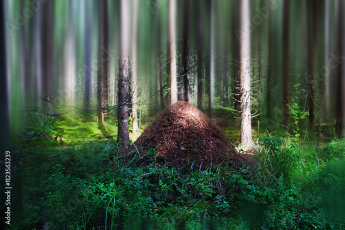 forest landscape with anthill