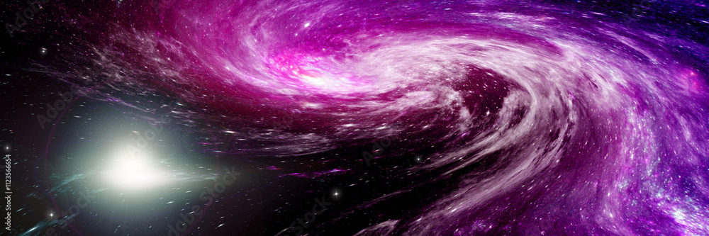 Stars, dust and gas nebula in a far galaxy.