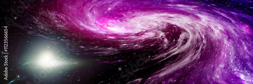 Stars, dust and gas nebula in a far galaxy.