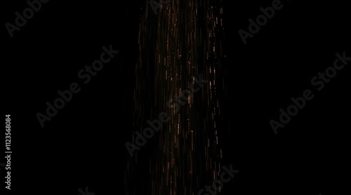 Sparkling golden light strands cascading in a dark background during a celebr...