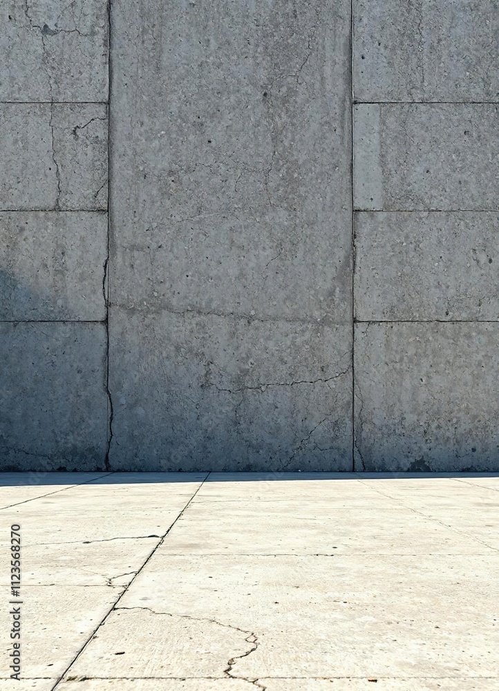 Fototapeta premium Bare concrete ground with subtle grays and shadows, concrete ground, grey