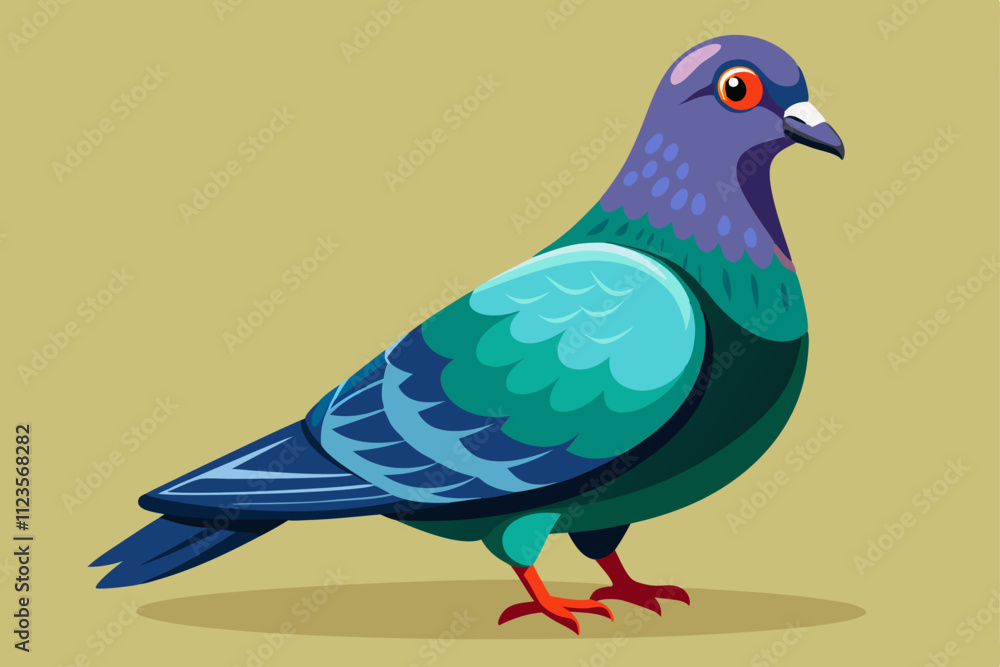 Rock Pigeon bird vector art illustration. Rock Pigeon bird vector art illustration.