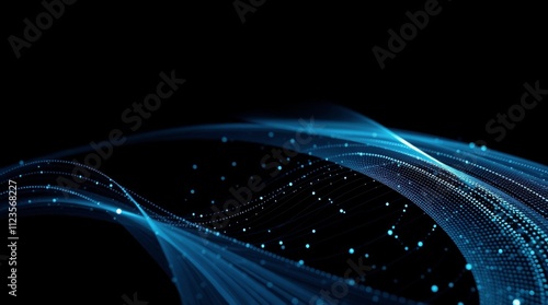 Dynamic blue wave patterns flowing through a dark background at night