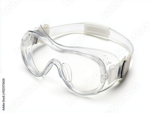 Pair of safety goggles isolated on a white background photo