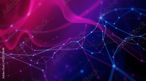 Colorful abstract network connections illustrating digital technology at night