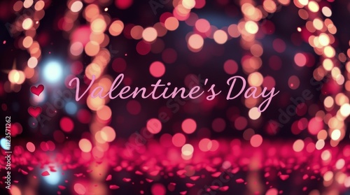 Romantic decoration for Valentines Day celebration with heart shapes and soft...