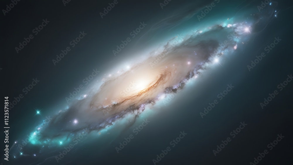 Fototapeta premium Celestial Spiral Galaxy In Deep Space Showing Cosmic Dust