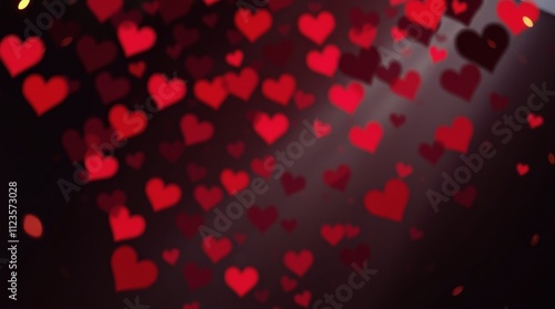 Festive display of red hearts creating a romantic atmosphere during a celebra...