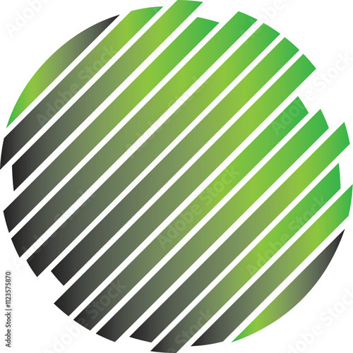 Zig-zag, criss cross lines forming circle shape. Green, red, blue, yellow, purple circle vector shapes