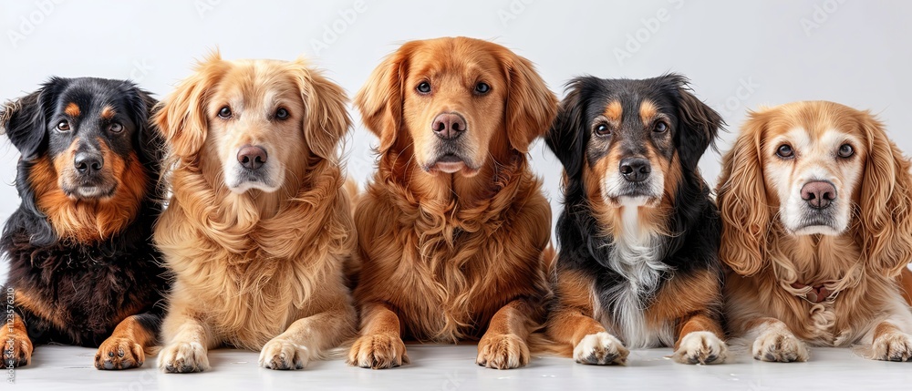 Group cute dogs isolated on white background Group cute dogs isolated on white background