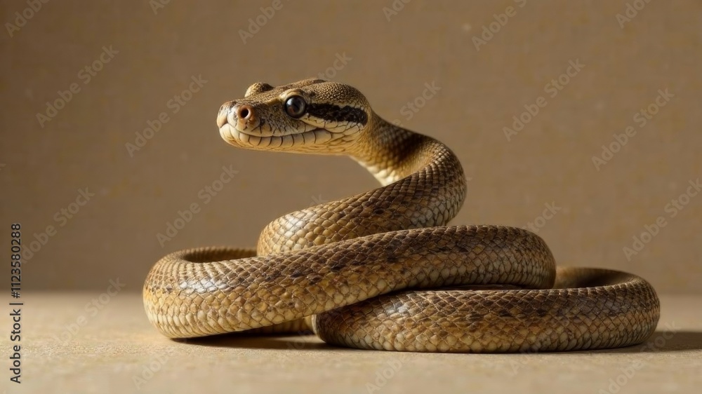 Obraz premium snake face close up khaki color