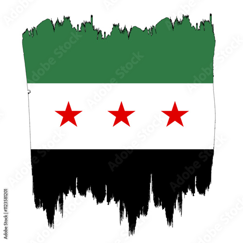 Obraz na płótnie Syria new flag country on brush paint stroke.
w salonie