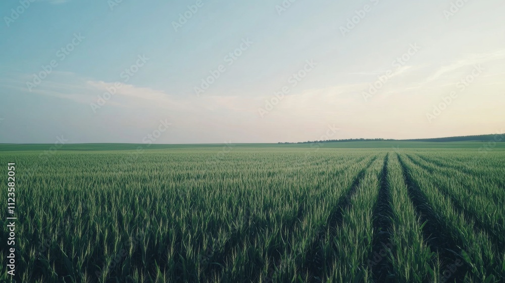 Vast green fields of crops rural landscape aerial view serene environment agriculture concept for sustainable living Vast green fields of crops rural landscape aerial view serene environment agriculture concept for sustainable living