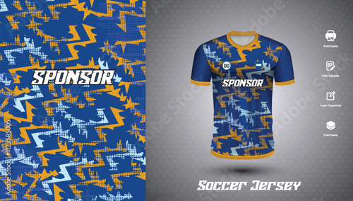 Soccer jersey design for sublimation or sports t-shirt design for cricket
