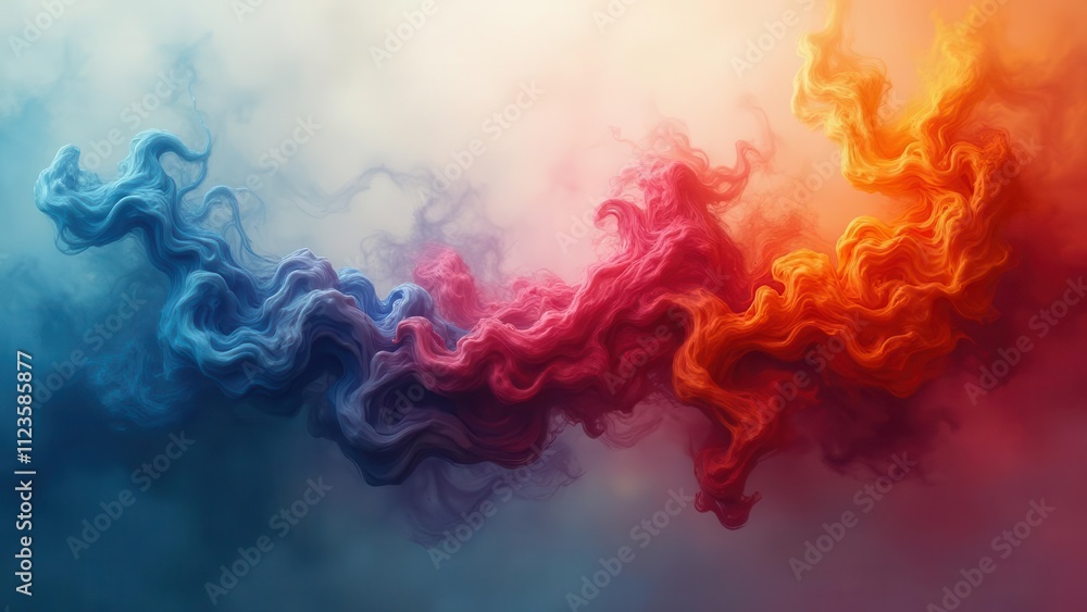 Fototapeta premium Twisting smoke trails. Fantasy-themed smoke trails intertwining, created with 4K ultra-definition, providing a noise-free background for imaginative and narrative-driven artwork.