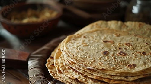 Sorghum flat bread or sorghum roti is a popular dish photo