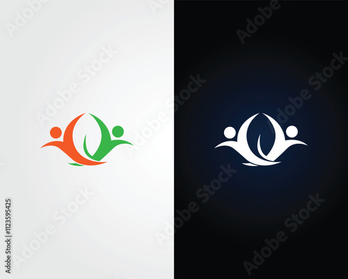 People health care therapy clinic meditation logo symbol template illustration inspiration.